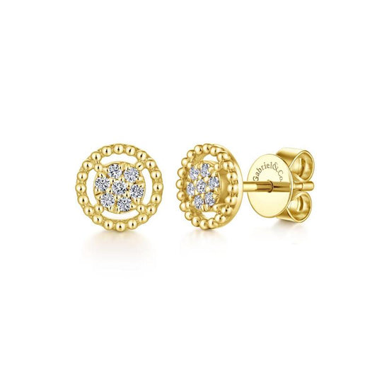 Gabriel & Co. 14k Yellow Gold Bujukan Diamond Stud Earrings - Gabriel & Co. Fashion
