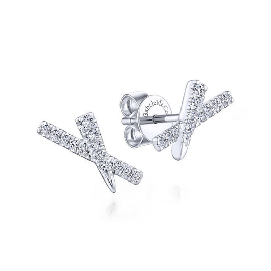 Gabriel & Co. 14k White Gold Kaslique Diamond Stud Earrings - Gabriel & Co. Fashion