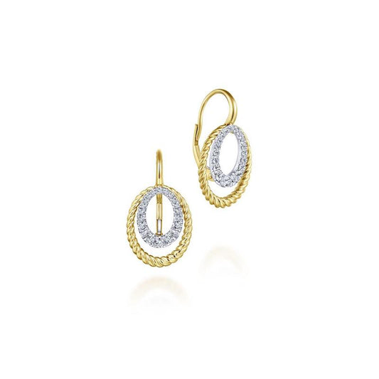 Gabriel & Co. 14k Two Tone Hampton Diamond Drop Earrings - Gabriel & Co. Fashion