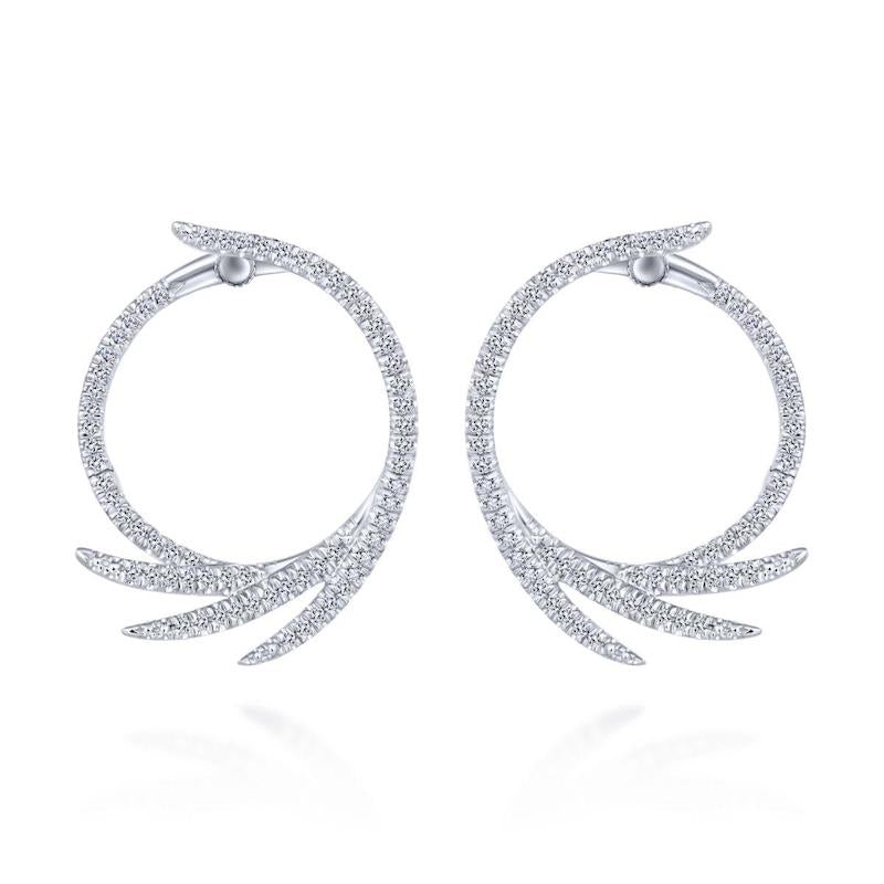 Gabriel & Co. 14k White Gold Kaslique Diamond Hoop Earrings - Gabriel & Co. Fashion