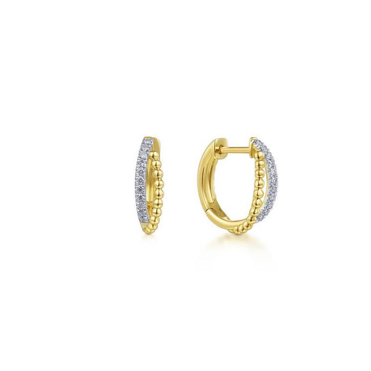 Gabriel & Co. 14k Yellow Gold Bujukan Diamond Huggie Earrings - Gabriel & Co. Fashion