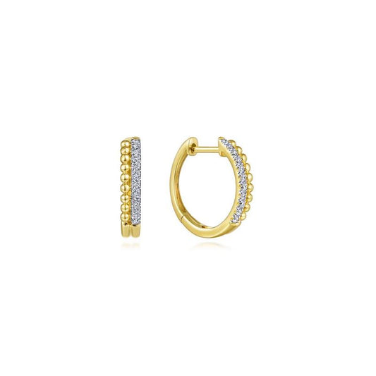 Gabriel & Co. 14k Yellow Gold Bujukan Diamond Huggie Earrings - Gabriel & Co. Fashion
