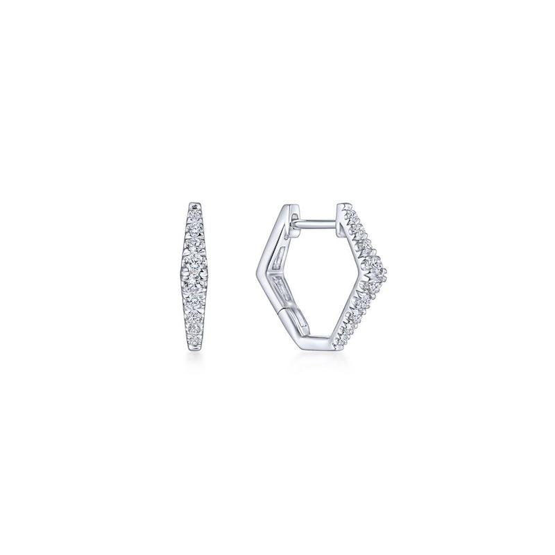 Gabriel & Co. 14k White Gold Lusso Diamond Huggie Earrings - Gabriel & Co. Fashion