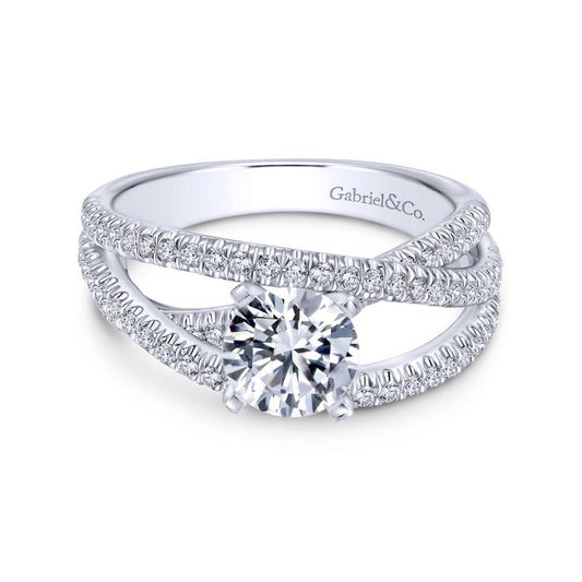 Gabriel & Co. 14k White Gold Contemporary Free Form Engagement Ring - Gabriel & Co.