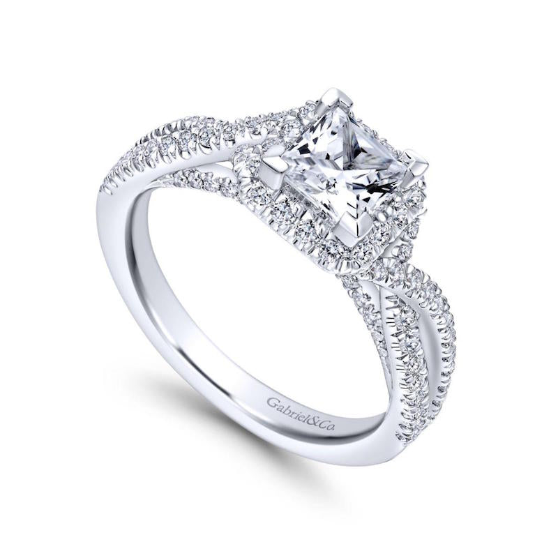 Gabriel & Co. 14k White Gold Entwined Criss Cross Engagement Ring - Gabriel & Co.