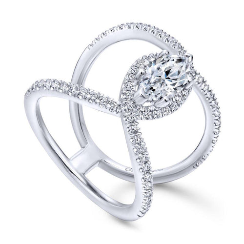Gabriel & Co. 14k White Gold Nova Halo Engagement Ring - Gabriel & Co.