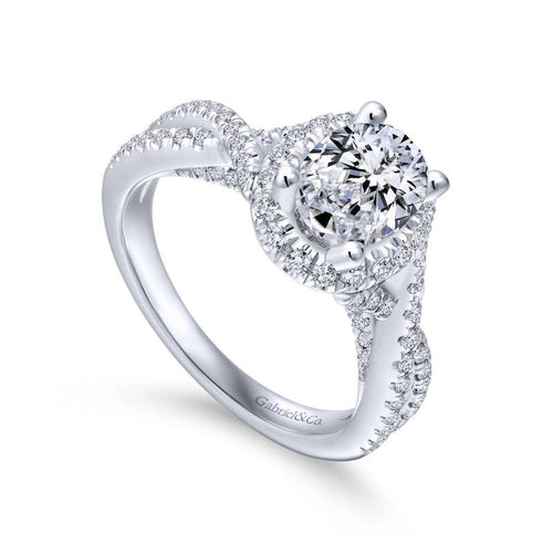 Gabriel & Co. 14k White Gold Entwined Halo Engagement Ring - Gabriel & Co.