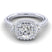 Gabriel & Co. 14k White Gold Victorian 3 Stone Halo Engagement Ring - Gabriel & Co.