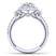 Gabriel & Co. 14k White Gold Victorian 3 Stone Halo Engagement Ring - Gabriel & Co.