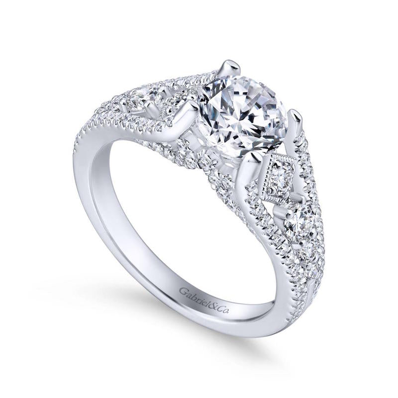 Gabriel & Co. 14k White Gold Entwined Straight Engagement Ring - Gabriel & Co.