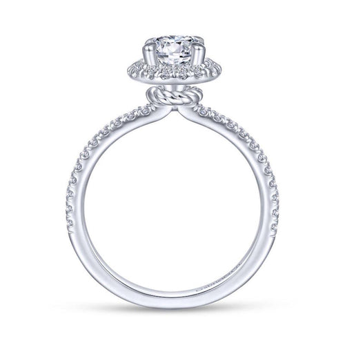 Gabriel & Co. 14k White Gold Contemporary Halo Engagement Ring - Gabriel & Co.