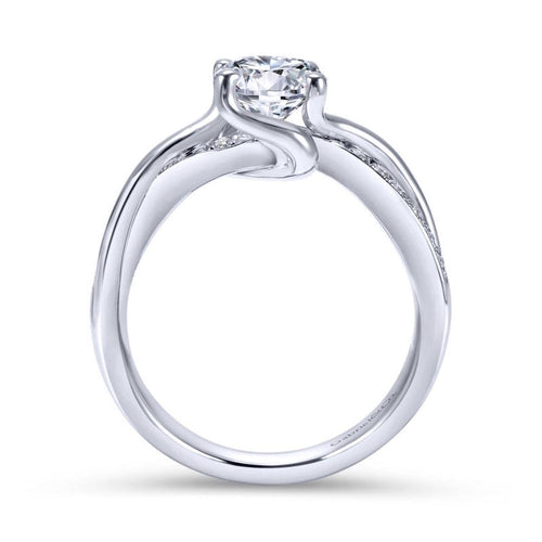 Gabriel & Co. 14k White Gold Contemporary Bypass Engagement Ring - Gabriel & Co.