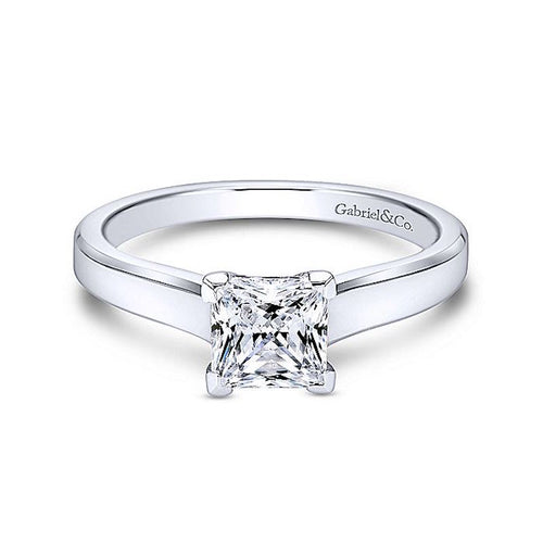 Gabriel & Co 14K White Gold Enid Solitaire Diamond Engagement Ring - Gabriel & Co.