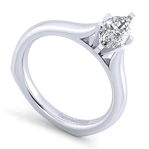 Gabriel & Co 14K White Gold Allie Solitaire Diamond Engagement Ring - Gabriel & Co.