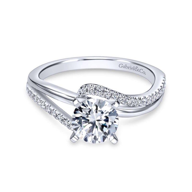 Gabriel & Co. 14k White Gold Contemporary Bypass Engagement Ring - Gabriel & Co.