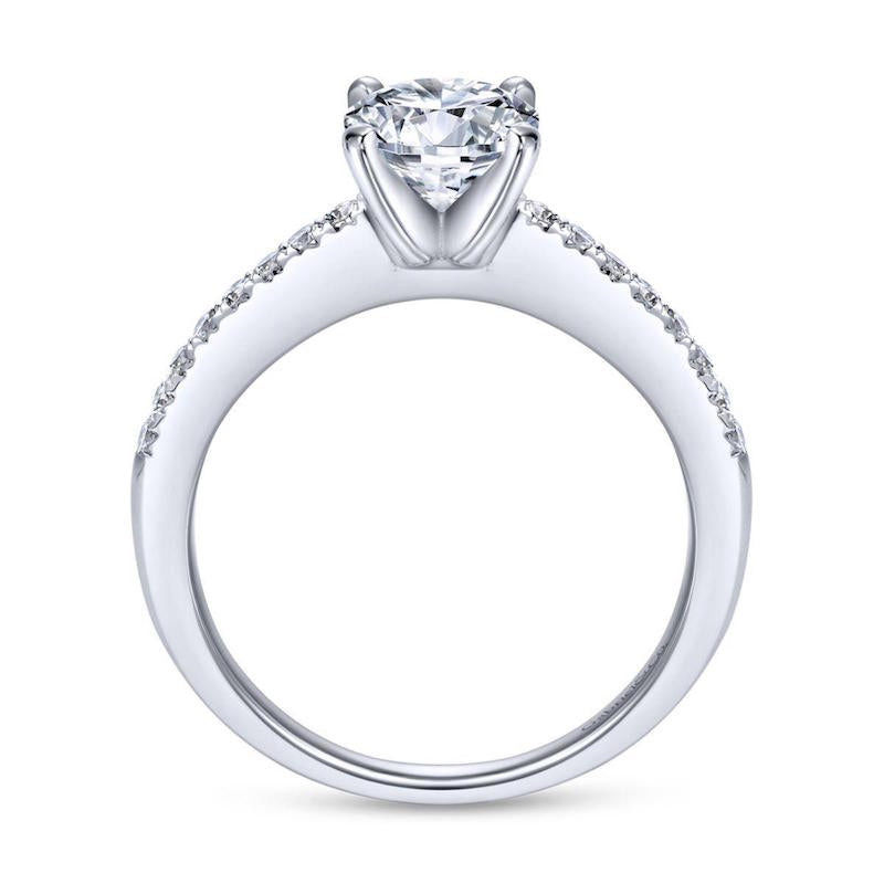 Gabriel & Co. 14k White Gold Contemporary Straight Engagement Ring - Gabriel & Co.