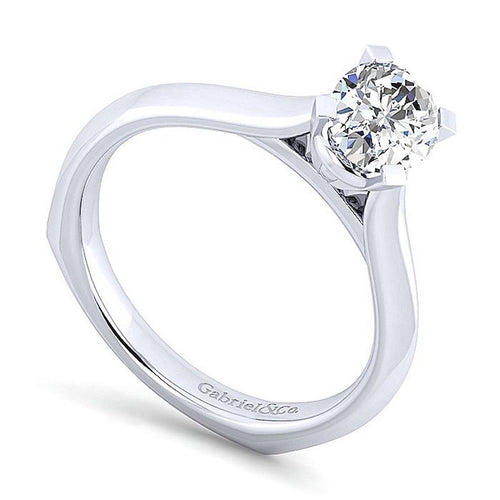 Gabriel & Co 14K White Gold Rina Solitaire Diamond Engagement Ring - Gabriel & Co.