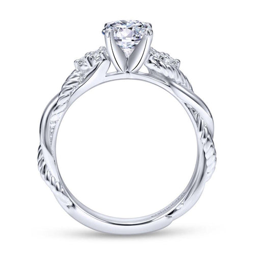 Gabriel & Co. 14k White Gold Hampton Twisted Engagement Ring - Gabriel & Co.