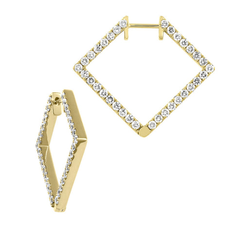 Chatham 14k Yellow Gold Lab Grown Diamond Earrings