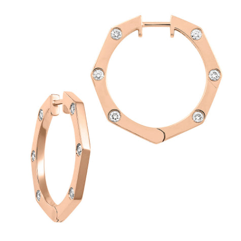 Chatham 14k Rose Gold Lab Grown Diamond Earrings