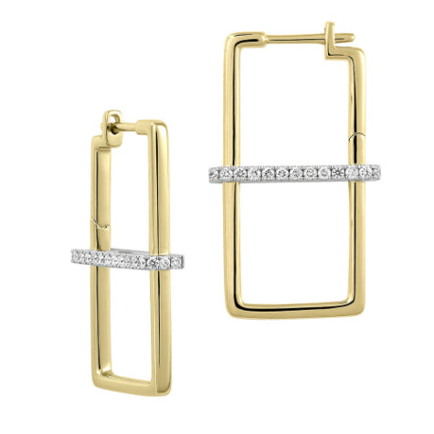 Chatham Two-Tone 14k Gold Lab Grown Diamond Earrings - Chatham