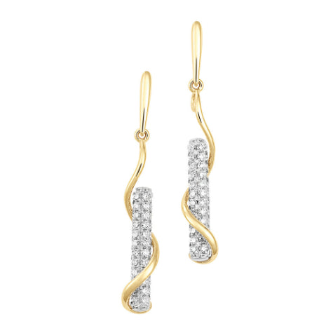 Chatham Two-Tone 14k Gold Lab Grown Diamond Earrings