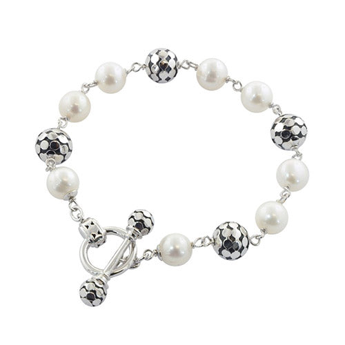 Honora Sterling Silver White Freshwater Cultured Pearl Bracelet - Honora