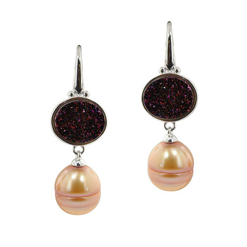 Honora Sterling Silver Freshwater Cultured Pearl Agate Dangle Earrings - Honora