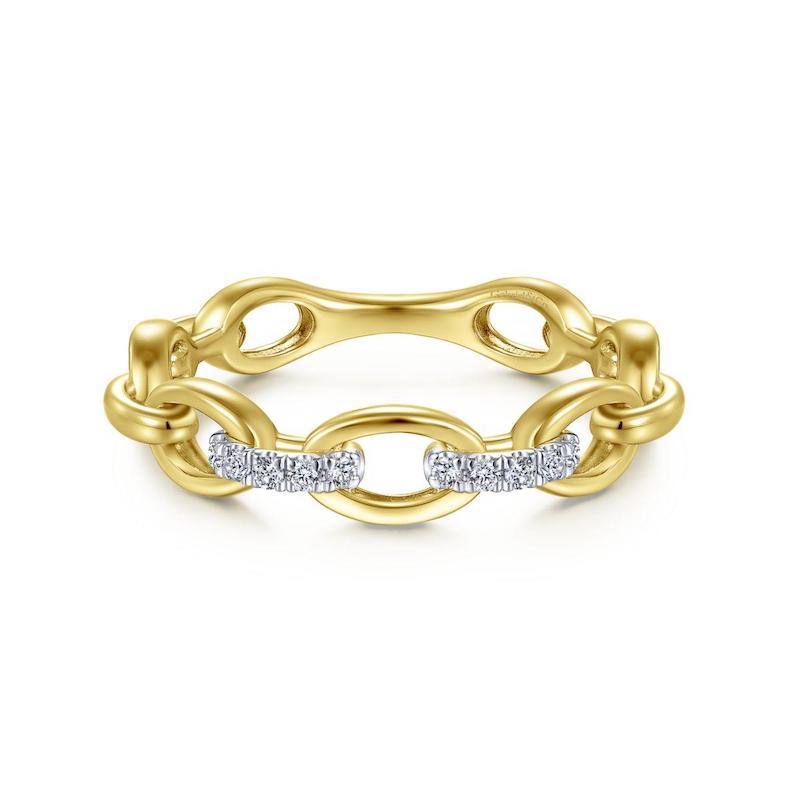 Gabriel & Co. 14k Yellow Gold Contemporary Diamond Ring - Gabriel & Co. Fashion