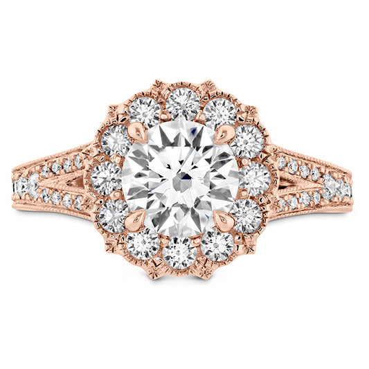 Hearts on Fire Liliana Halo Engagement Ring - Dia Band