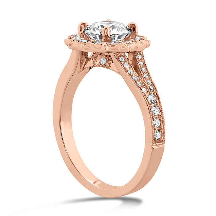 Hearts on Fire Liliana Halo Engagement Ring - Dia Band - Hearts on Fire