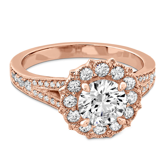 Hearts on Fire Liliana Halo Engagement Ring - Dia Band - Hearts on Fire