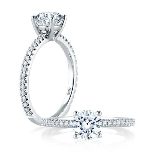 A. Jaffe Classic Micro Pave Engagement Ring - A. Jaffe