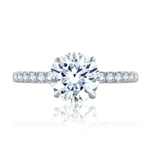 A. Jaffe Statement Round Quilted Engagement Ring - A. Jaffe