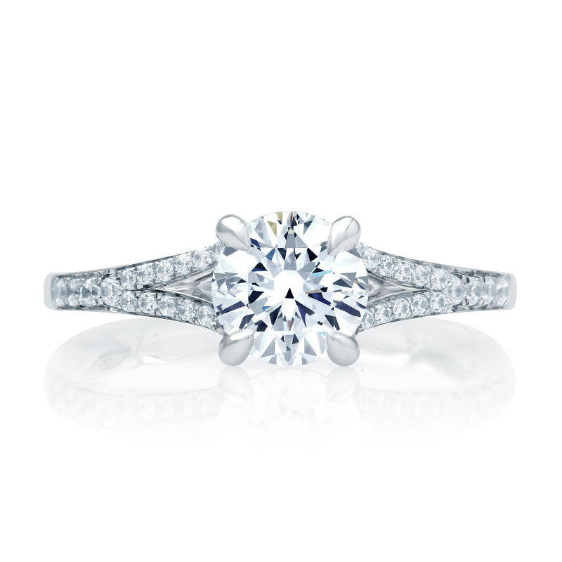 A. Jaffe Quilted Micro Pave Round Engagement Ring - A. Jaffe