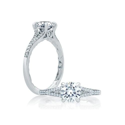 A. Jaffe Quilted Micro Pave Round Engagement Ring