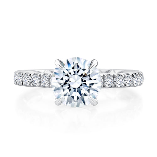 A. Jaffe Round Center Diamond Engagement Ring - A. Jaffe