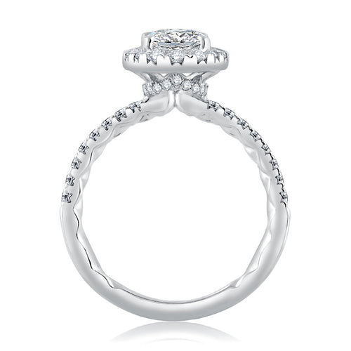 A. Jaffe Classic Oval Center Diamond Engagement Ring - A. Jaffe