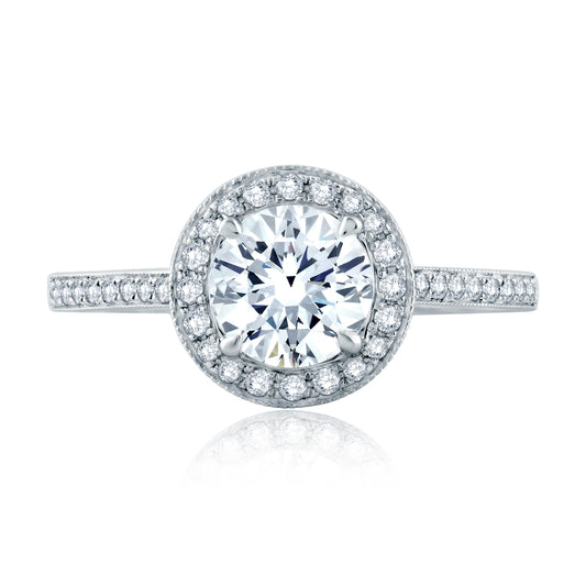 A. Jaffe Round Halo Diamond Engagement Ring - A. Jaffe
