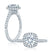 A. Jaffe Intricate Milgrain Accent Gallery Detail Round Center with Cushion Shaped Halo Engagement Ring - A. Jaffe