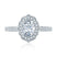 A. Jaffe Floral Inspired Milgrain Detail Halo Oval Engagement Ring - A. Jaffe