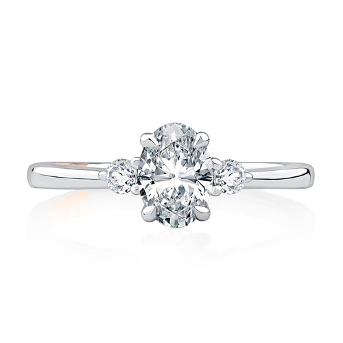A. Jaffe Classic Oval Center Diamond Engagement Ring - A. Jaffe