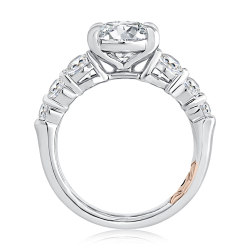 A. Jaffe Four Prong Oval Cut Diamond Engagement Ring