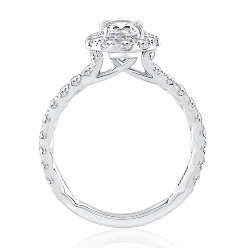 A. Jaffe Diamond Pear Center Engagement Ring with Diamond Halo