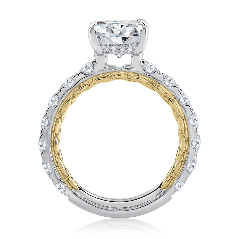 A. Jaffe Two Tone Round Diamond Engagement Ring