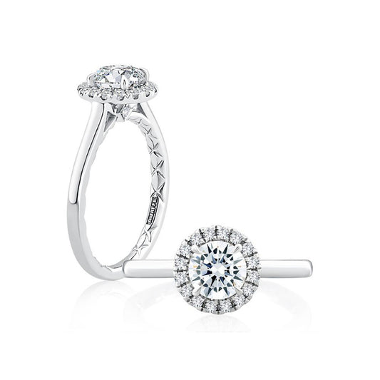 A. Jaffe Round Diamond Halo Engagement Ring - A. Jaffe