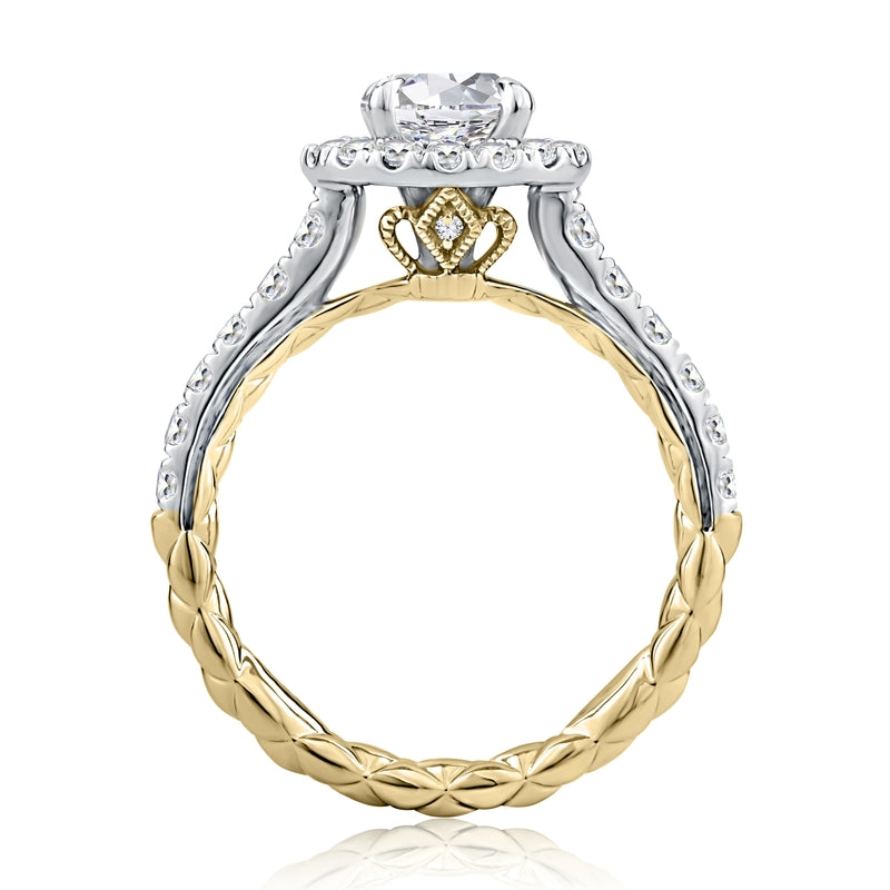 A. Jaffe Noble Halo Round Diamond Engagement Ring - A. Jaffe