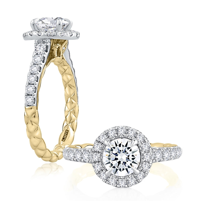 A. Jaffe Noble Halo Round Diamond Engagement Ring - A. Jaffe