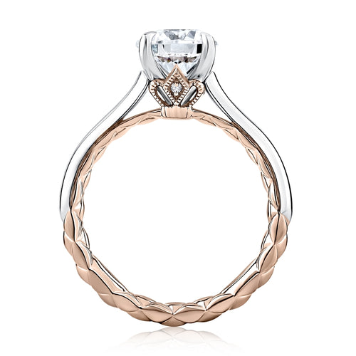 A. Jaffe Two Tone Solitaire Diamond Engagment Ring - A. Jaffe
