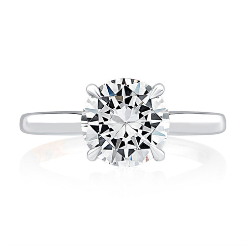 A. Jaffe Solitaire Round Center Diamond Engagement Ring with Peek-A-Boo Diamonds - A. Jaffe